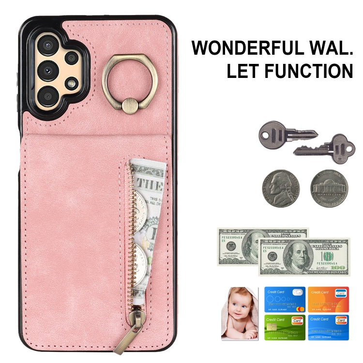 Retro Ring and Zipper RFID Card Slot Phone Case