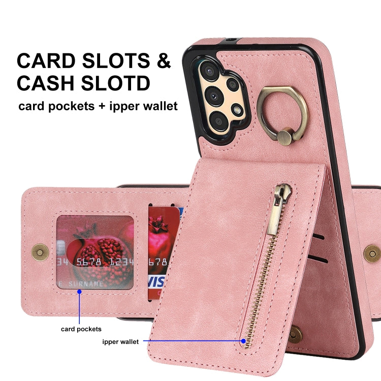 Retro Ring and Zipper RFID Card Slot Phone Case