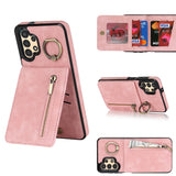 Retro Ring and Zipper RFID Card Slot Phone Case