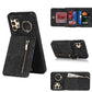 Retro Ring and Zipper RFID Card Slot Phone Case