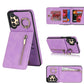 Retro Ring and Zipper RFID Card Slot Phone Case