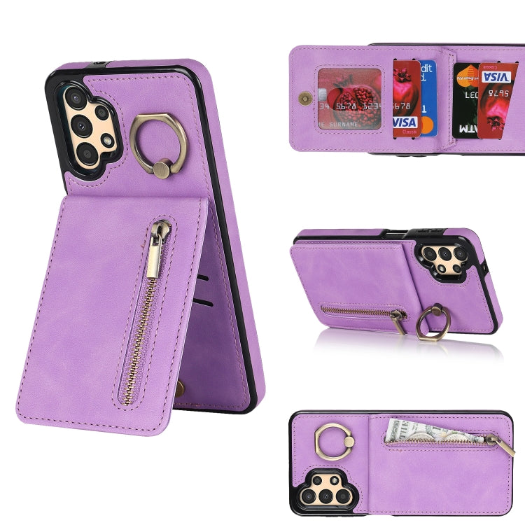 Retro Ring and Zipper RFID Card Slot Phone Case