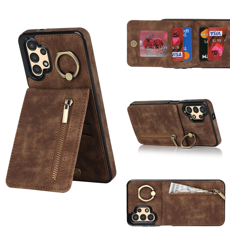 Retro Ring and Zipper RFID Card Slot Phone Case