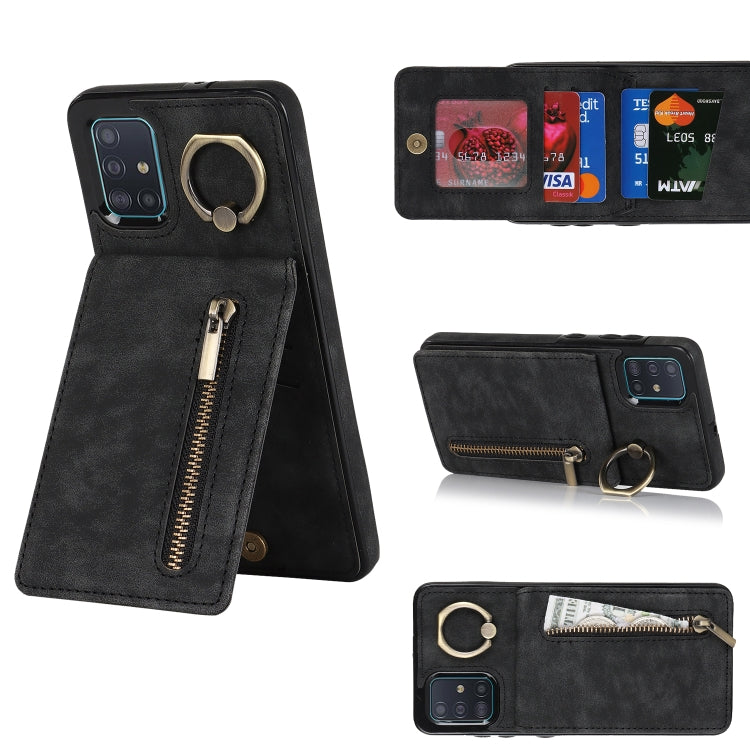 Retro Ring and Zipper RFID Card Slot Phone Case