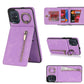 Retro Ring and Zipper RFID Card Slot Phone Case