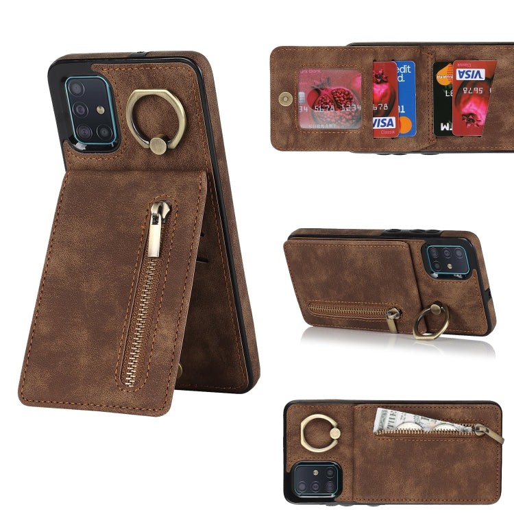 Retro Ring and Zipper RFID Card Slot Phone Case