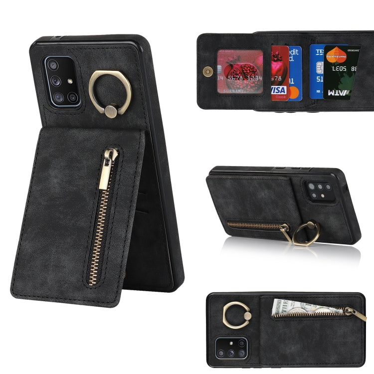 Retro Ring and Zipper RFID Card Slot Phone Case