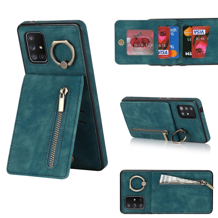 Retro Ring and Zipper RFID Card Slot Phone Case