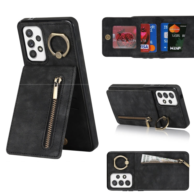 Retro Ring and Zipper RFID Card Slot Phone Case