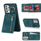 Retro Ring and Zipper RFID Card Slot Phone Case