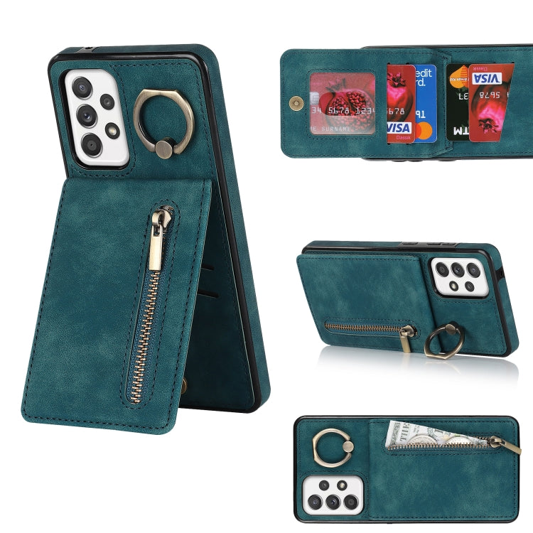 Retro Ring and Zipper RFID Card Slot Phone Case