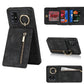 Retro Ring and Zipper RFID Card Slot Phone Case