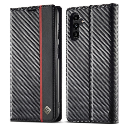 LC.IMEEKE Carbon Fiber PU + TPU Horizontal Flip Leather Phone Case