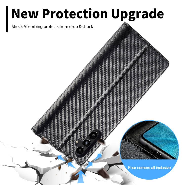 LC.IMEEKE Carbon Fiber PU + TPU Horizontal Flip Leather Phone Case