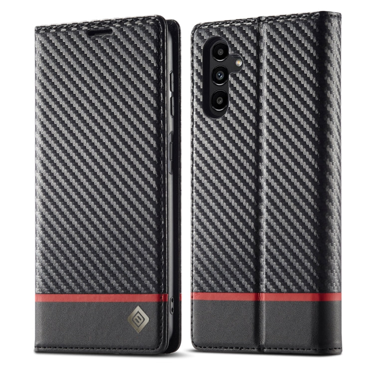LC.IMEEKE Carbon Fiber PU + TPU Horizontal Flip Leather Phone Case