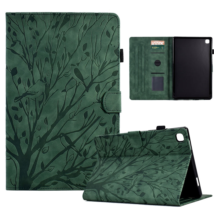 Fortune Tree Pressure Flower PU Tablet Case with Wake-up / Sleep Function