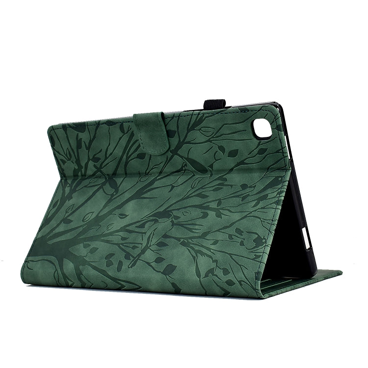 Fortune Tree Pressure Flower PU Tablet Case with Wake-up / Sleep Function