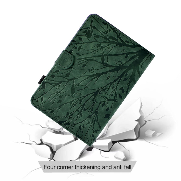Fortune Tree Pressure Flower PU Tablet Case with Wake-up / Sleep Function