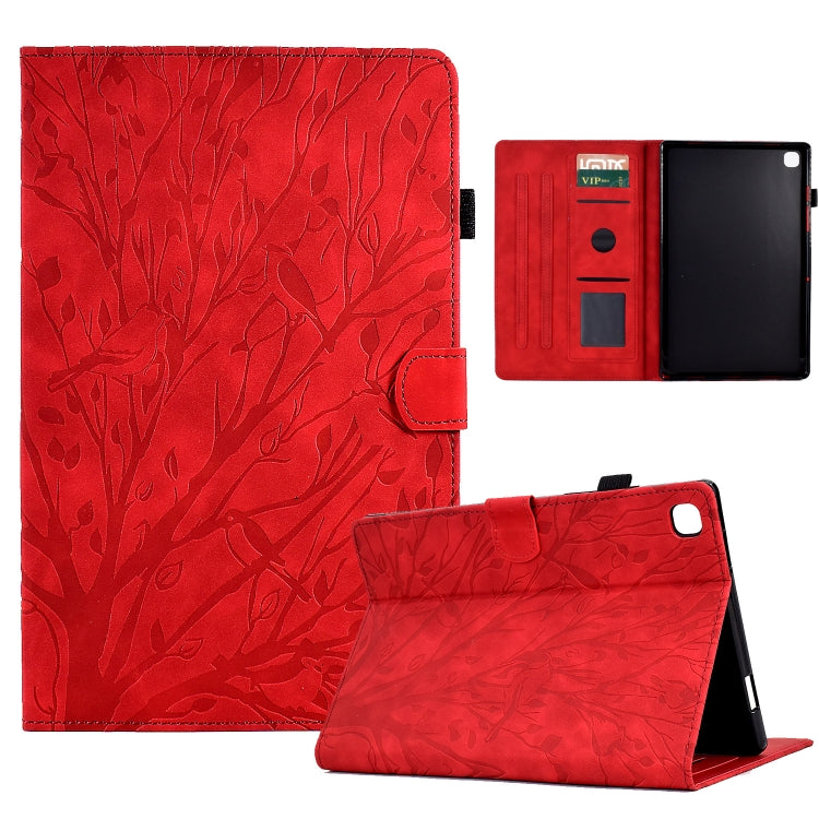 Fortune Tree Pressure Flower PU Tablet Case with Wake-up / Sleep Function