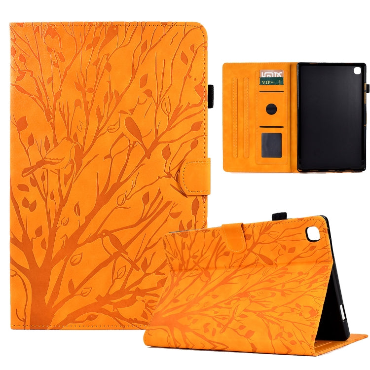 Fortune Tree Pressure Flower PU Tablet Case with Wake-up / Sleep Function