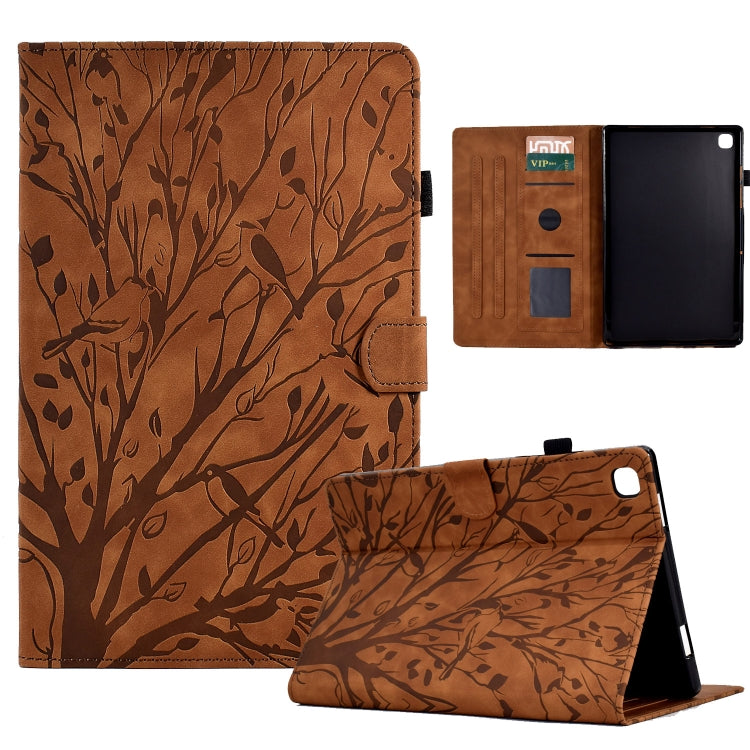 Fortune Tree Pressure Flower PU Tablet Case with Wake-up / Sleep Function