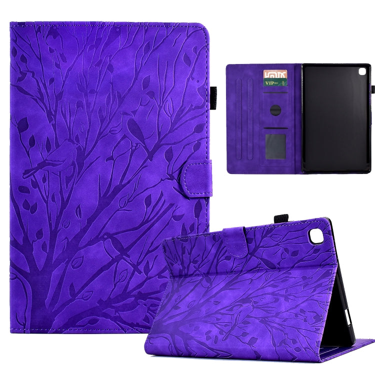 Fortune Tree Pressure Flower PU Tablet Case with Wake-up / Sleep Function