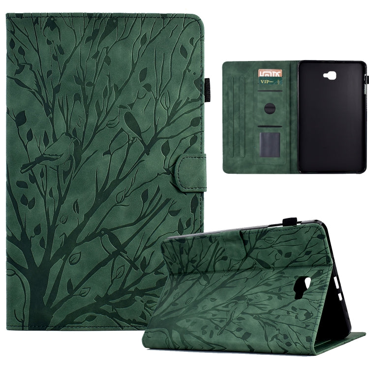 Fortune Tree Pressure Flower PU Tablet Case with Wake-up / Sleep Function