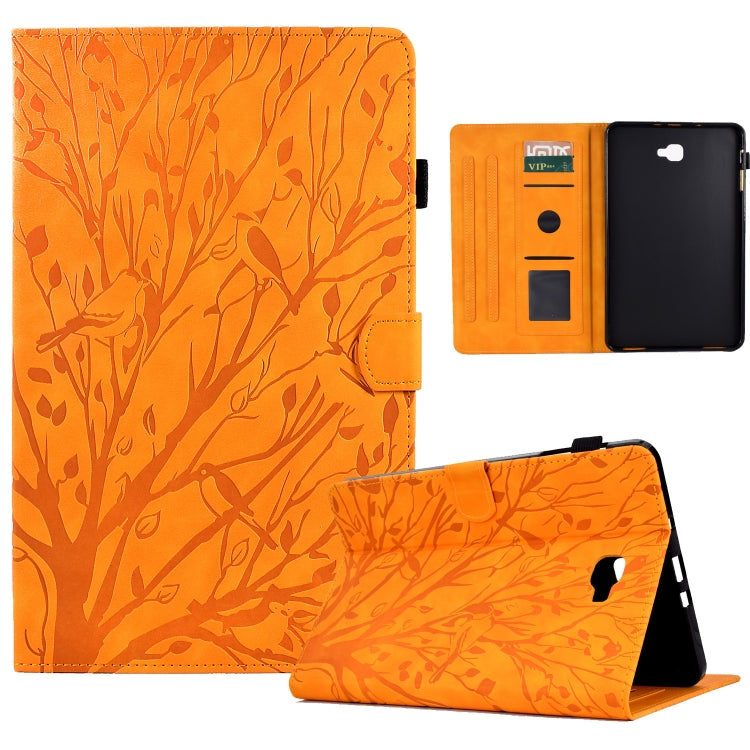 Fortune Tree Pressure Flower PU Tablet Case with Wake-up / Sleep Function