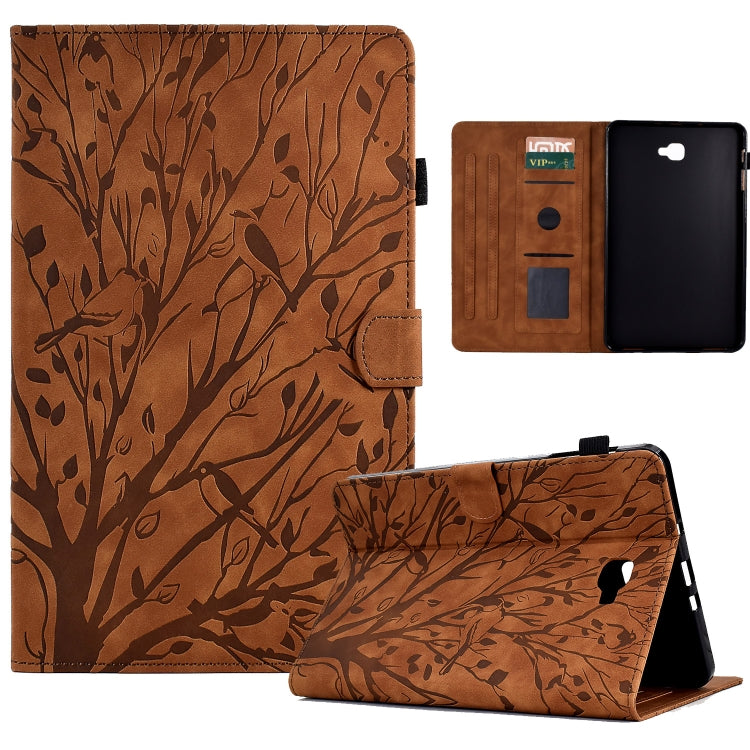 Fortune Tree Pressure Flower PU Tablet Case with Wake-up / Sleep Function