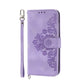 Skin-feel Flowers Embossed Wallet Leather Phone Case