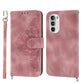 Skin-feel Flowers Embossed Wallet Leather Phone Case