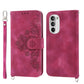 Skin-feel Flowers Embossed Wallet Leather Phone Case