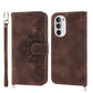 Skin-feel Flowers Embossed Wallet Leather Phone Case