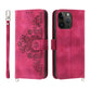 Skin-feel Flowers Embossed Wallet Leather Phone Case