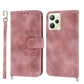 Skin-feel Flowers Embossed Wallet Leather Phone Case