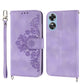Skin-feel Flowers Embossed Wallet Leather Phone Case