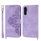 Skin-feel Flowers Embossed Wallet Leather Phone Case
