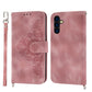 Skin-feel Flowers Embossed Wallet Leather Phone Case