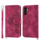 Skin-feel Flowers Embossed Wallet Leather Phone Case