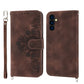 Skin-feel Flowers Embossed Wallet Leather Phone Case