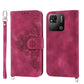 Skin-feel Flowers Embossed Wallet Leather Phone Case