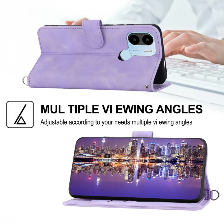 Skin-feel Flowers Embossed Wallet Leather Phone Case