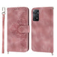 Skin-feel Flowers Embossed Wallet Leather Phone Case