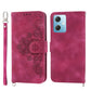Skin-feel Flowers Embossed Wallet Leather Phone Case