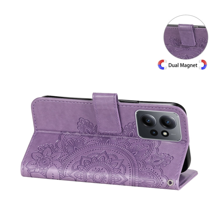 7-petal Flowers Embossing Leather Phone Case