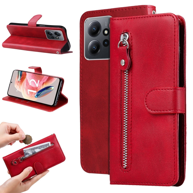 Calf Texture Zipper Leather Phone Case