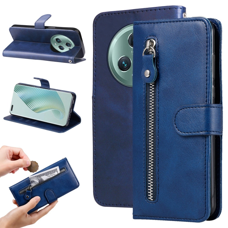 Calf Texture Zipper Leather Phone Case