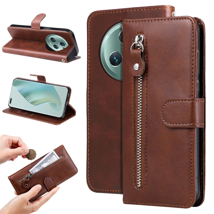 Calf Texture Zipper Leather Phone Case
