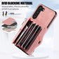 Zipper RFID Card Slots Phone Case with Short Lanyard