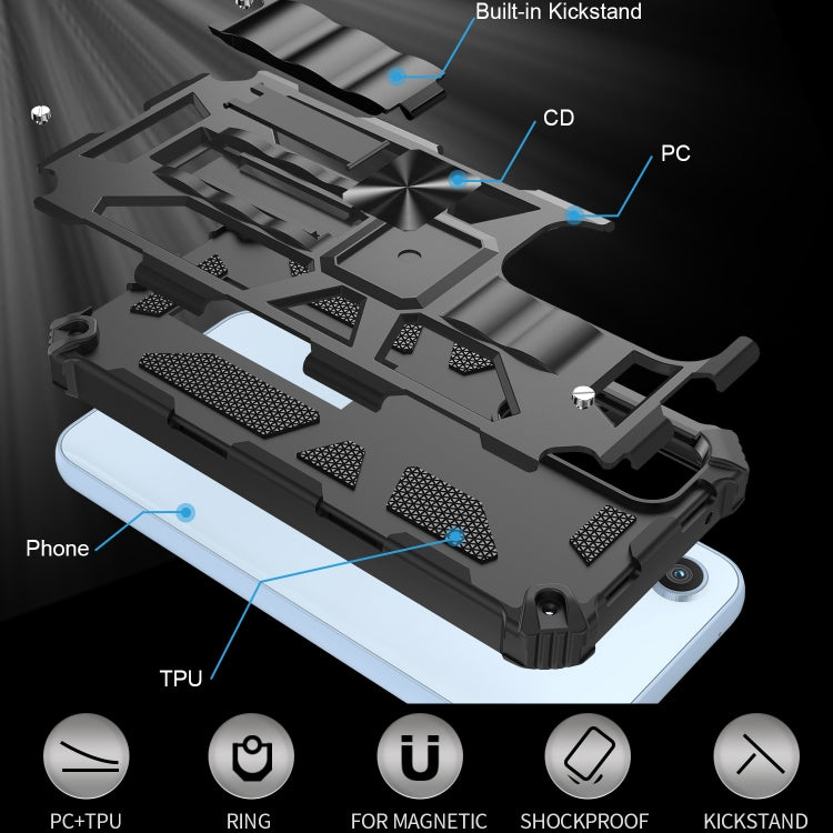 Armor Shockproof TPU + PC Magnetic Protective Phone Case with Holder